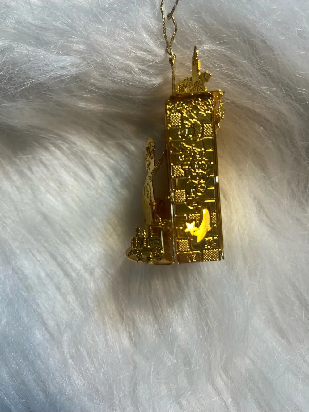 Danbury Mint 2001 23KT Gold Plated Ornament “Waiting For Santa”.